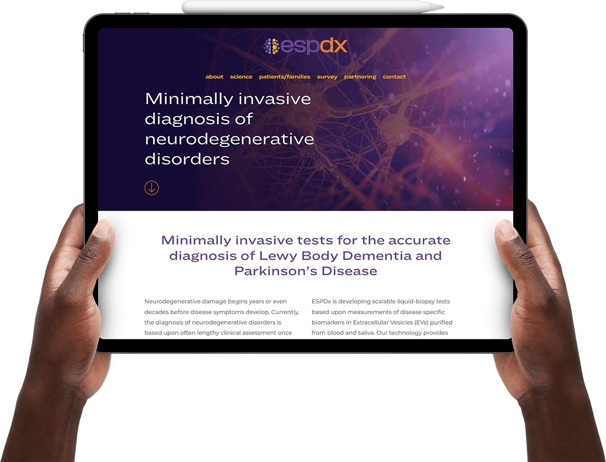 ESPDX website tablet mock up
