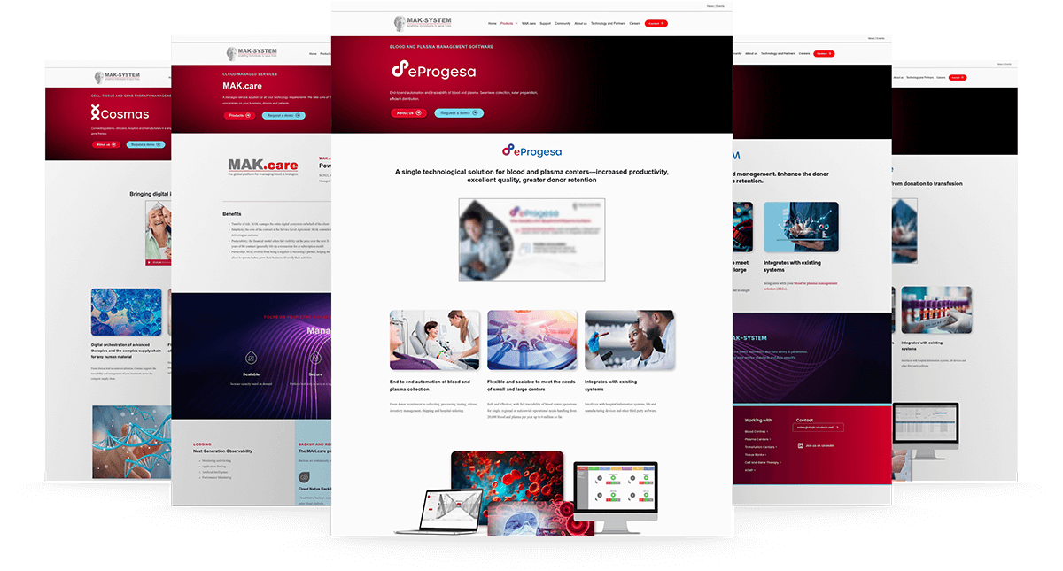 MAK-System website pages