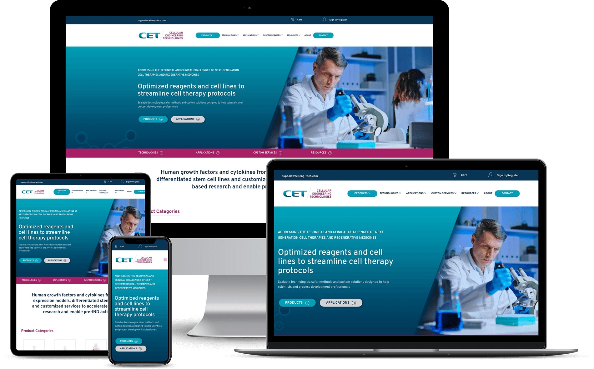 cellular engineering website mock up